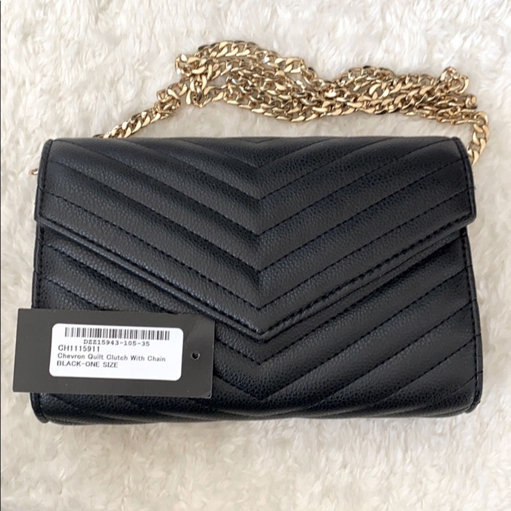 Quilted Clutch with Chain